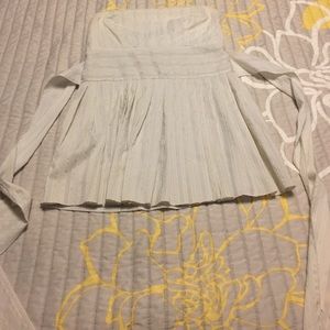 White strapless flowy blouse